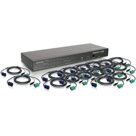 16 Port Kvm Switch With 16 Usb Cables