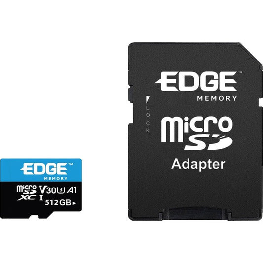 512Gb Edge Microsdxc V30 (Uhs-1 U3) Memory Card With Adapter