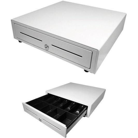 Apg Standard- Duty 16&Acirc;&Euro; Electronic Point Of Sale Cash Drawer | Vasario Series Vb320-1-Aw1616 | With Cd-101A Cable | Printer Compatible | Plastic Till With 5 Bill/ 5 Coin Compartments | White