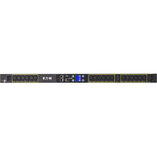Eaton Metered Input rack PDU, 0U, L6-30P input, 5.76 kW max, 200-240V, 24A, 10 ft cord, Three-phase, Outlets: (12) C13, (2) C19