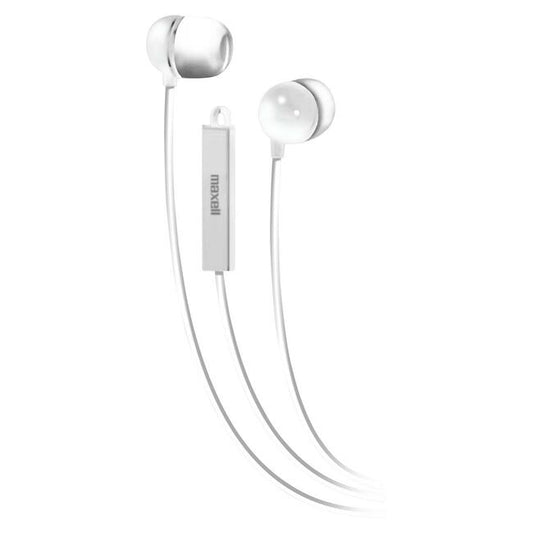 Maxell White Earbuds With Mic