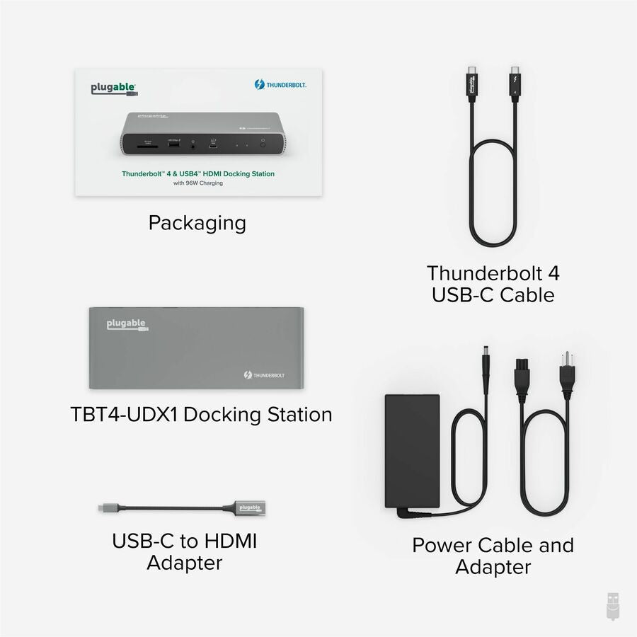 Plugable Thunderbolt 4 Dock with 100W Charging, Thunderbolt Certified, 3x Thunderbolt