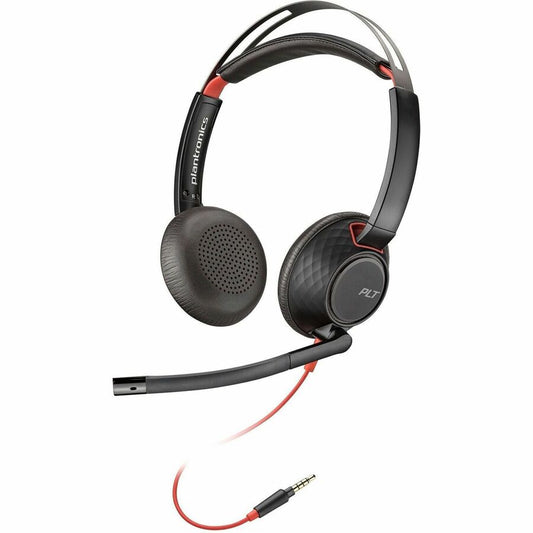 Poly Blackwire 5220 Headset - Stereo - Mini-phone (3.5mm) - Wired - 20 Hz - 20 kHz -