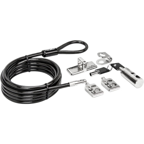 Rocstor Rocbolt Desktop And Peripherals Security Locking Kit With 8' Cable And Key Lock - (2) Keys - Galvanized Steel, Nickel, Zinc Alloy - 8 Ft (2.5M) - For Notebook, Desktop Computer, Docking Station, Monitor, Projector (Compatible To Kensington&Reg; K6