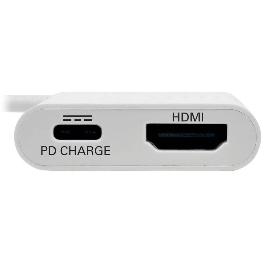 Tripp Lite U444-06N-H4-C Usb-C To Hdmi Adapter With Pd Charging, Hdcp, White