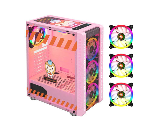 330-9 Gaming Computer Case Host Supports Atx Microe Atx Motherboard 240Mm Water Cooler Game Chassis Case Rgb Pink