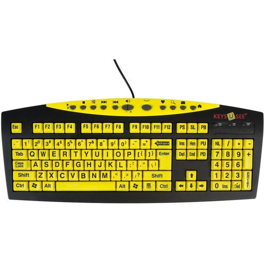 Ablenet Keys-U-See Large Print,Wired Keyboard Yellow Keys
