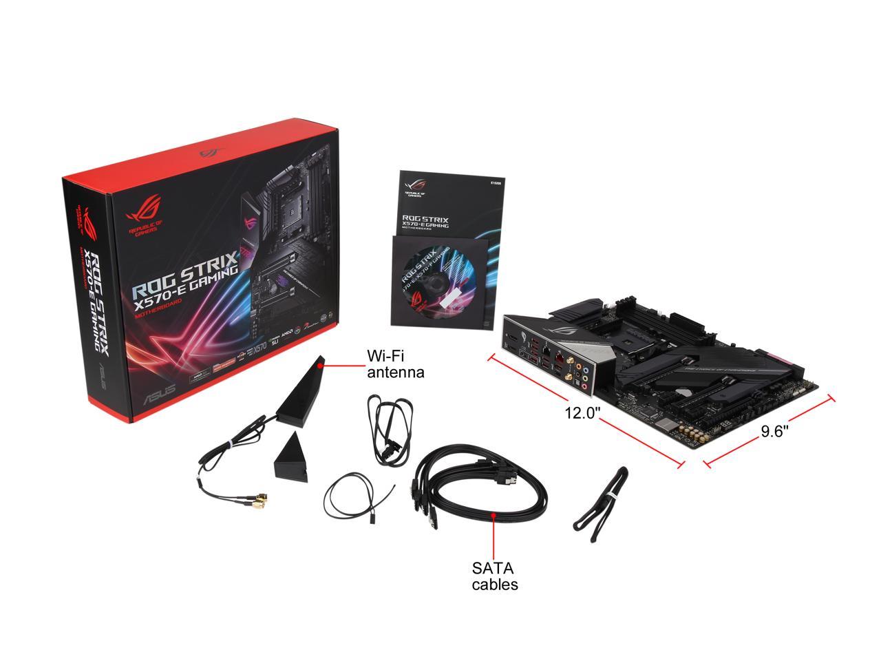 Asus Amd Am4 Rog Strix X570-E Gaming Atx Motherboard With Pcie 4.0, Wifi 6, 2.5Gbps Lan, Dual M.2, Sata 6Gb/S, Usb 3.2 Gen 2