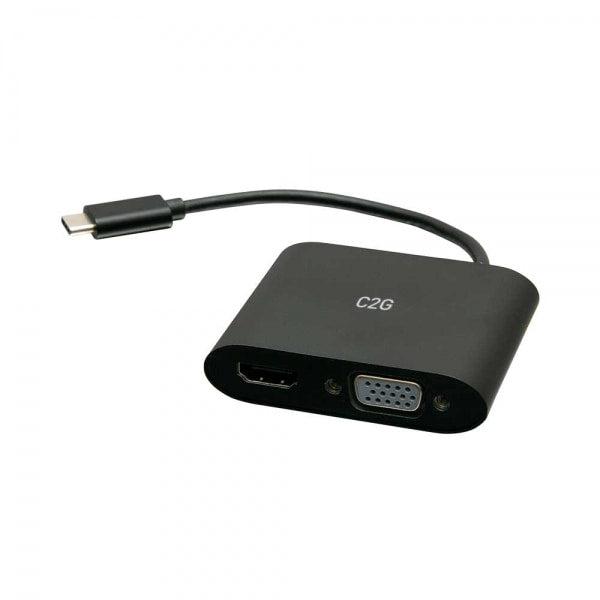 C2G Usb-C® To Hdmi® And Vga Mst Multiport Adapter - 4K 30Hz - Black