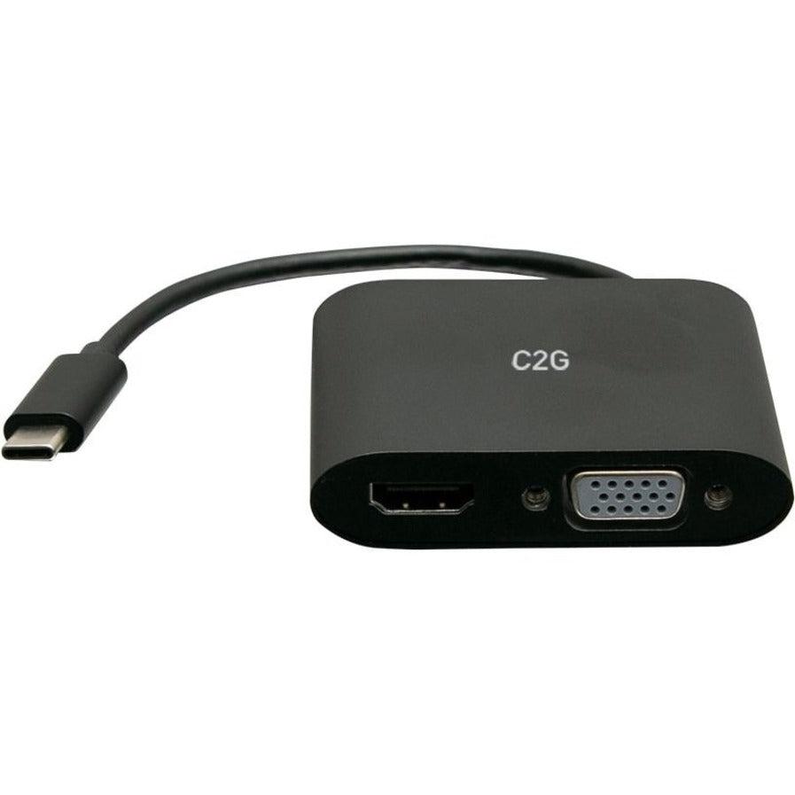 C2G Usb-C® To Hdmi® And Vga Mst Multiport Adapter - 4K 30Hz - Black