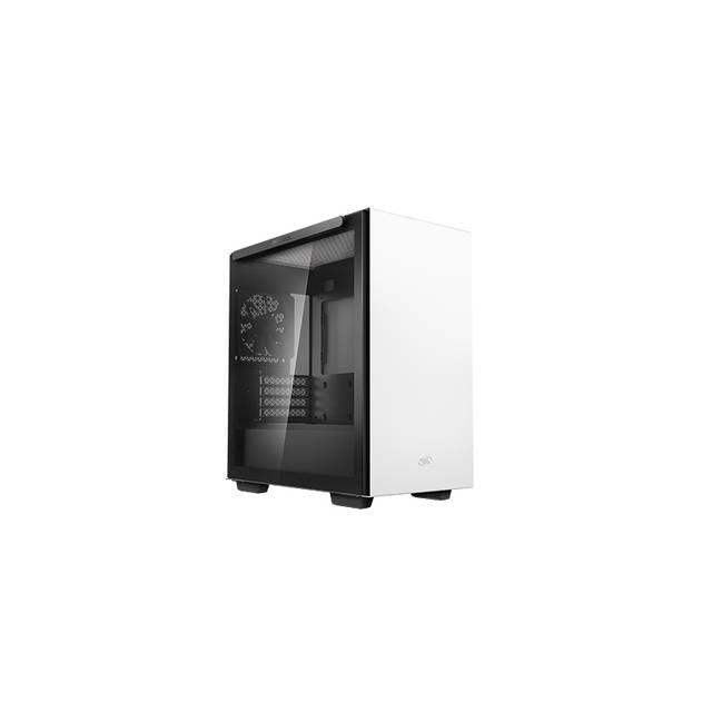 Deepcool Macube 110 Wh Micro Atx Case With Full-Size Magnetic Tempered Glass Removable Hdd Cage And Built-In Graphics Card Holder - White