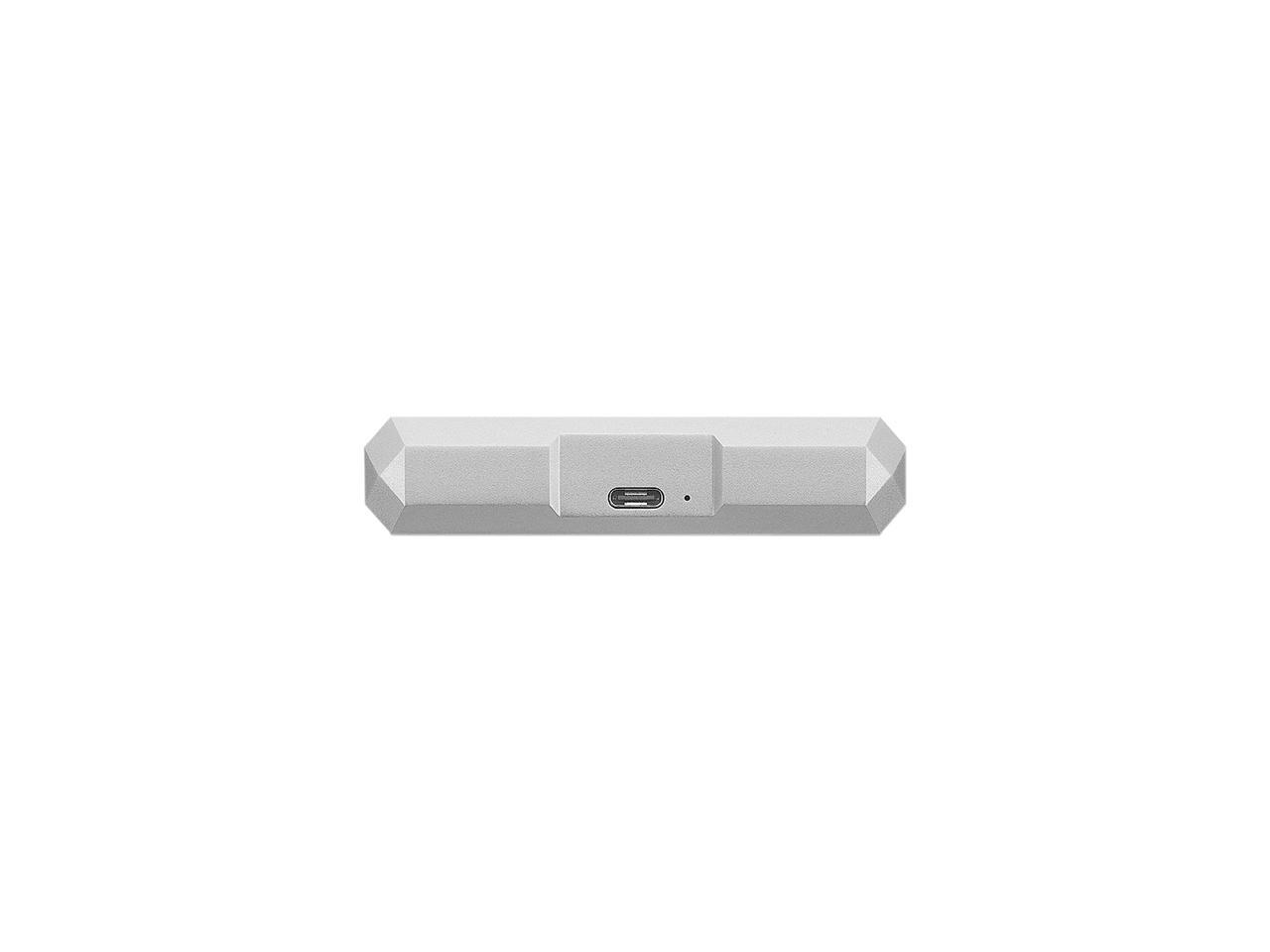 Lacie Mobile Drive 5Tb External Hard Drive Portable Hdd - Moon Silver Usb-C Usb 3.0, For Mac And Pc Desktop, 1 Month Adobe Cc (Sthg5000400)