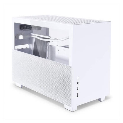 Lian Li Q58 White Color Spcc/ Aluminum/ Tempered Glass Mini Tower Computer Case, Pcie 3.0 Riser Card Cable Included - Q58W3