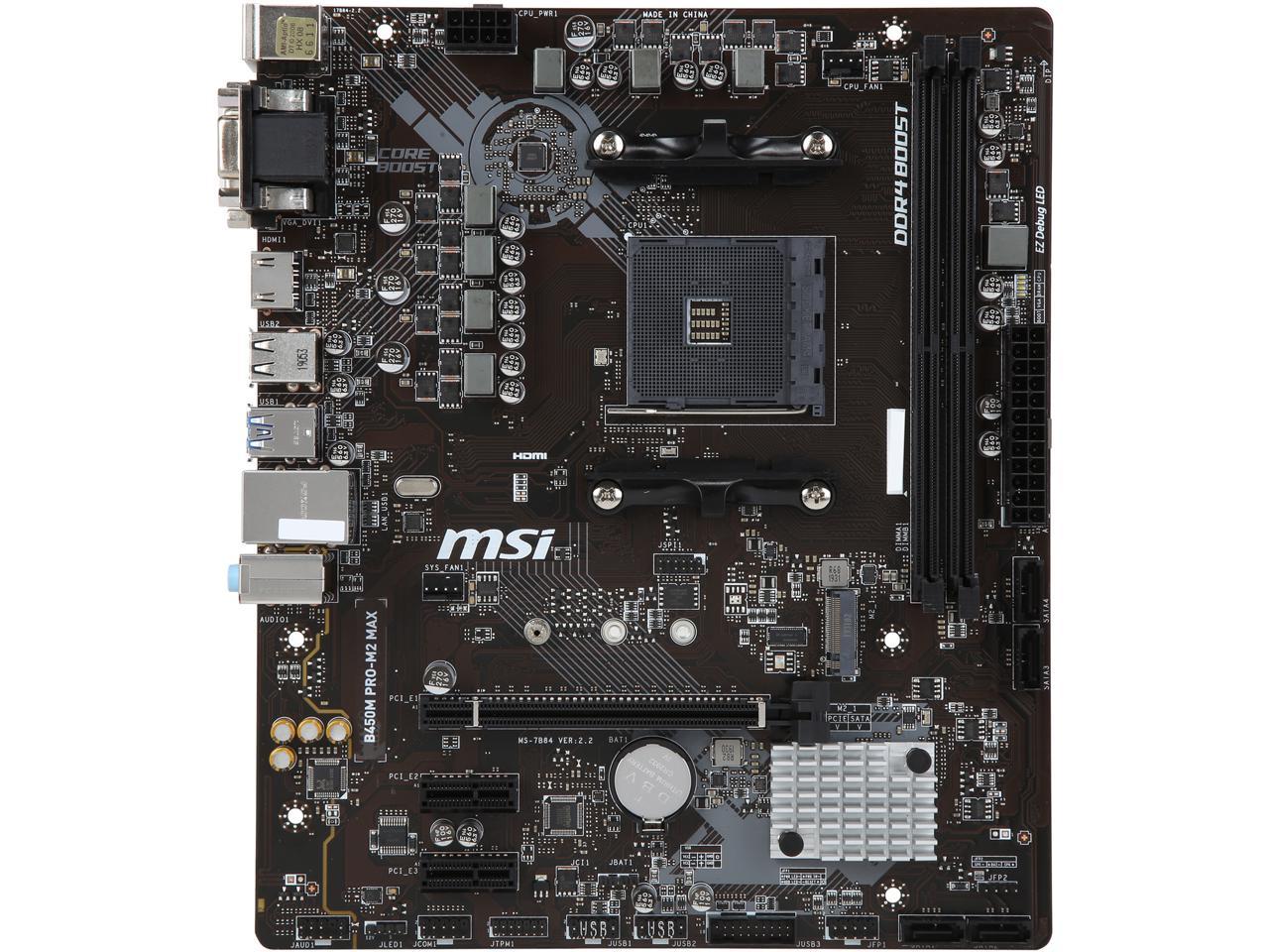 Msi Pro B450M Pro-M2 Max Am4 Amd B450 Sata 6Gb/S Micro Atx – TeciSoft