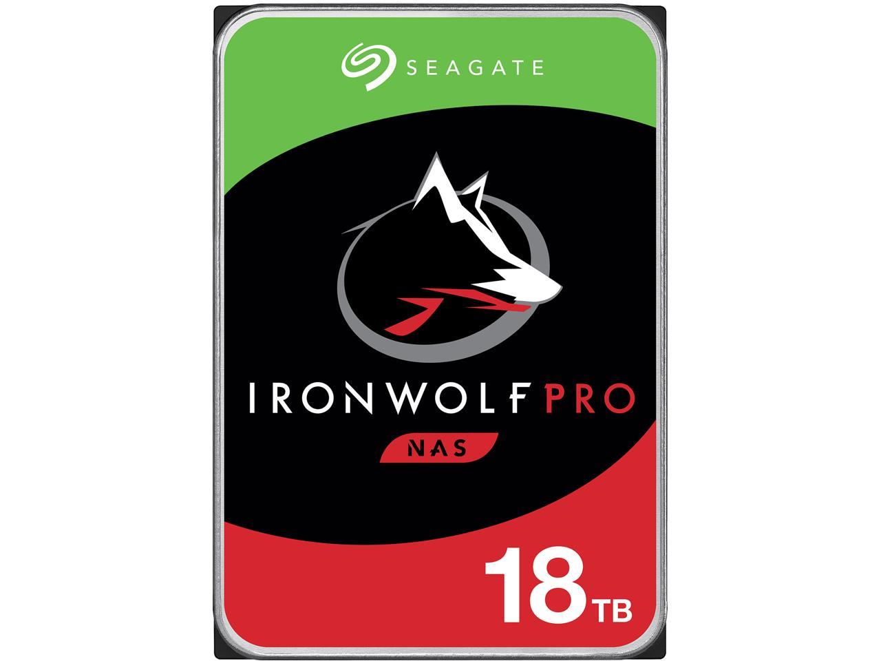  Seagate IronWolf Pro, 18TB, Internal Hard Drive, NAS, 3.5 Inch,  SATA, 6GB/s, 7200 RPM, 256MB Cache, for RAID Network Attached Storage  (ST18000NE000)