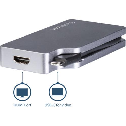 Startech.Com Usb C Multiport Video Adapter W/ Hdmi, Vga, Mini Displayport Or Dvi - Usb Type C Monitor Adapter To Hdmi 2.0 Or Mdp 1.2 (4K 60Hz) - Vga Or Dvi (1080P) - Space Gray Aluminum