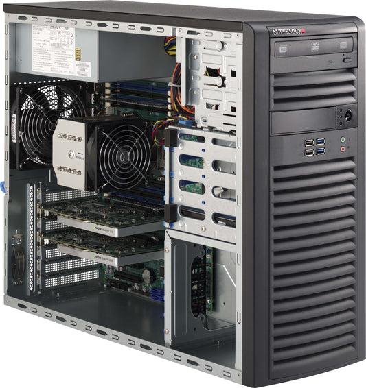 Supermicro 732D4-903B Mid-Tower 900W Black Workstation Case With 900W 80Plus Gold Power Supply