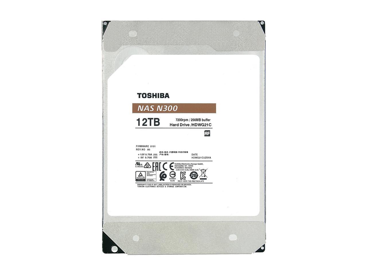 Toshiba N300 NAS Internal Hard Drive 12TB HDWG21CXZSTA