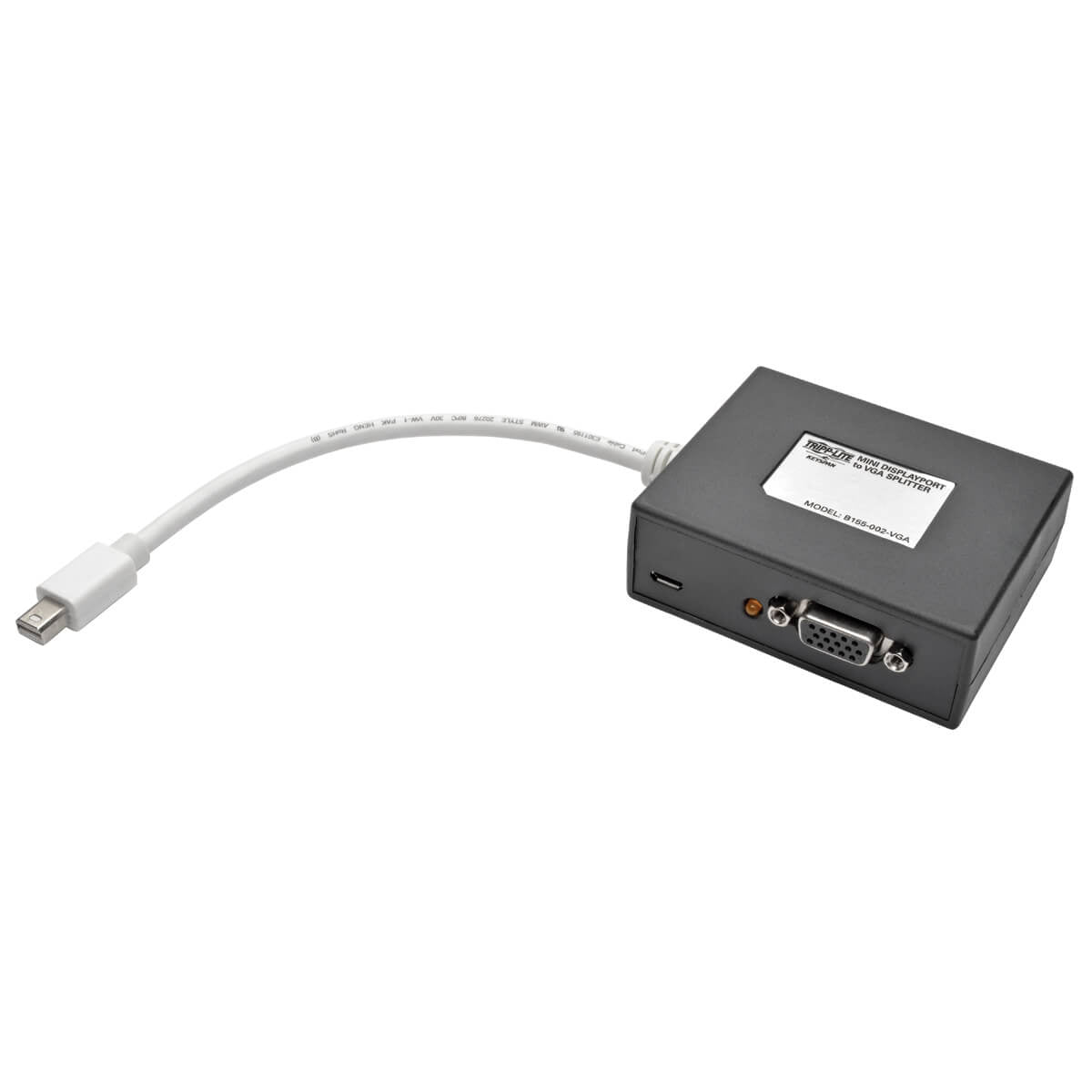 Tripp Lite B155-002-Vga 2-Port Mini Displayport To Vga Hub, Dp1.2, Taa