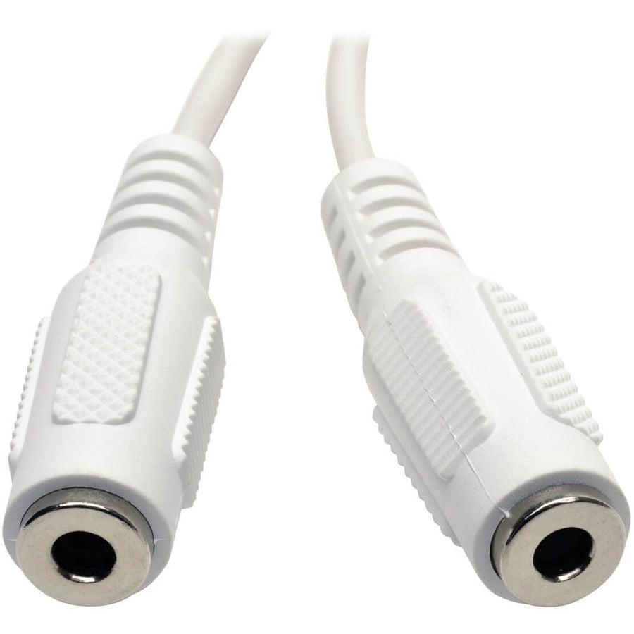 Tripp Lite P313-06N-Wh 3.5Mm Mini Stereo Cable Adapter Y Splitter For Speakers And Headphones (M To 2X F) White, 6-In. (15.24 Cm)