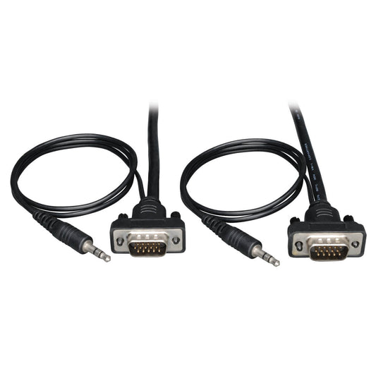 Tripp Lite P504-003-Sm Low-Profile High Resolution Svga/Vga Monitor Cable With Audio And Rgb Coaxial (Hd15 M/M), 3 Ft. (0.91 M)