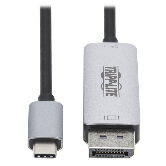 Tripp Lite U444-003-Dp8Se Usb-C To Displayport 1.4 Active Adapter Cable (M/M), Uhd 8K, Black/Silver, 3 Ft. (0.9 M)