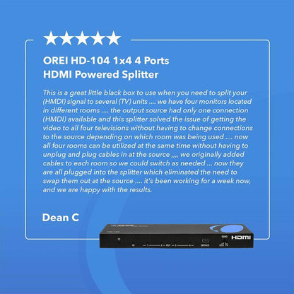 1 Input 4 Output HDMI Splitter with EDID management (HD-104)