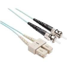 10 Meter Sc-St Om3 10Gig Fiber Optic Cable, Aqua, Ofnr, 50/125 Micron, Multimode