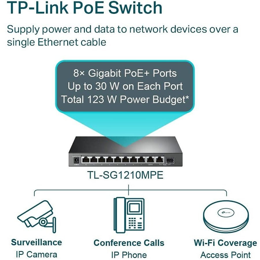 10-Port Gigabit Easy Smart Sw,With 8-Port Poe+