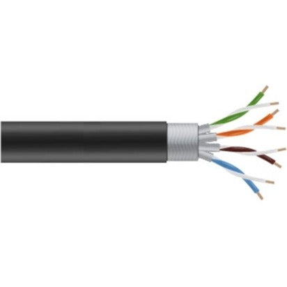 1000Ft Cat6A Black Stranded,Utp 650Mhz Cm Pvc Poe Bulk Cable