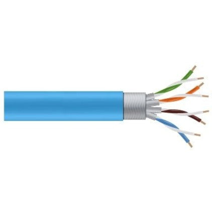 1000Ft Cat6A Bulk Cabl Stranded,Sftp 650Mhz Cm Pvc Poe Blue