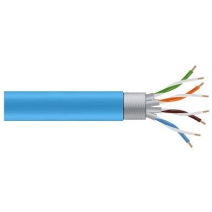 1000Ft Cat6A Bulk Cabl Stranded,Sftp 650Mhz Cm Pvc Poe Blue