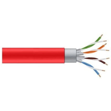 1000Ft Cat6A Red Stranded,Sftp 650Mhz Cm Pvc Poe Bulk Cable