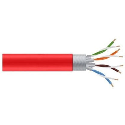 1000Ft Cat6A Red Stranded,Sftp 650Mhz Cm Pvc Poe Bulk Cable