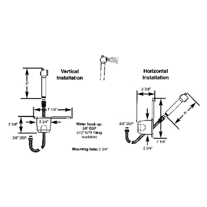 Scandvik Recessed Shower w/6&#39; White Hose - Push-Button