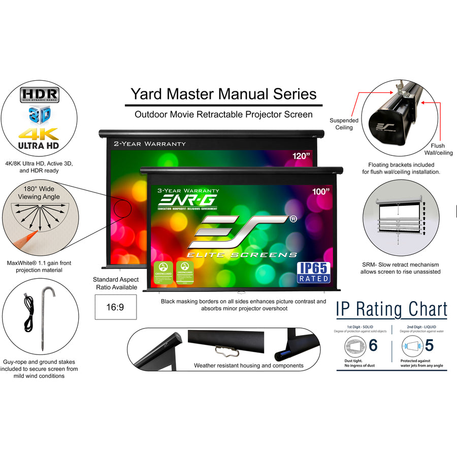 100In Diag Yard Master Manual,Outdoor 16:9 Screen