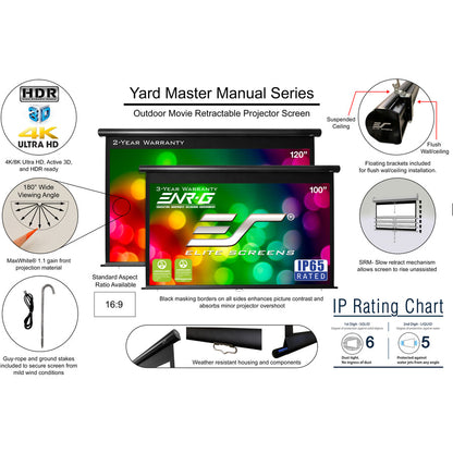 100In Diag Yard Master Manual,Outdoor 16:9 Screen