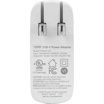 100W Smart Usb-C Power Adapter,Gan Technology - Ul & Fcc/Ce -White