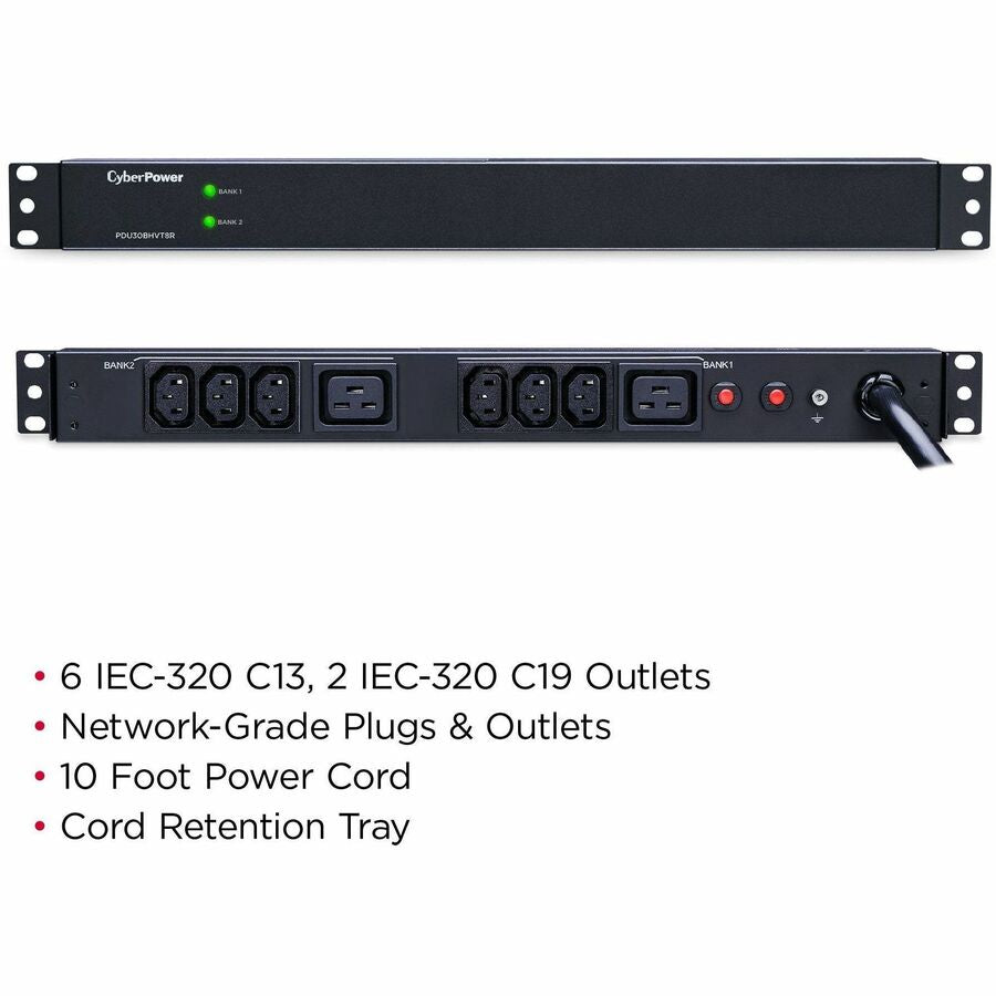 Cyberpower Pdu30Bhvt8R Power Distribution Unit (Pdu) 8 Ac Outlet(S) 1U Black
