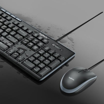 Logitech Desktop Mk200 Mouse & Keyboard Combo(Black)
