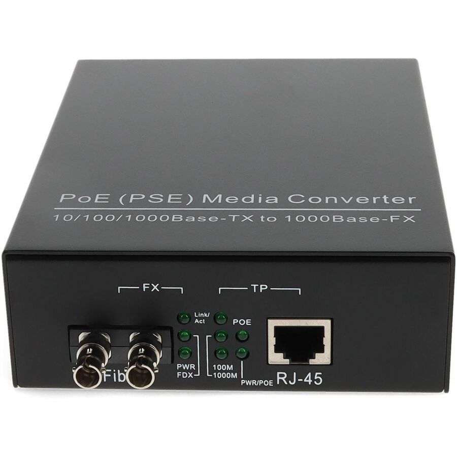 Addon Networks 1000Base-Tx(Rj45) To 1000Base-Sx(St), 850Nm Network Media Converter 1000 Mbit/S Multi-Mode Black