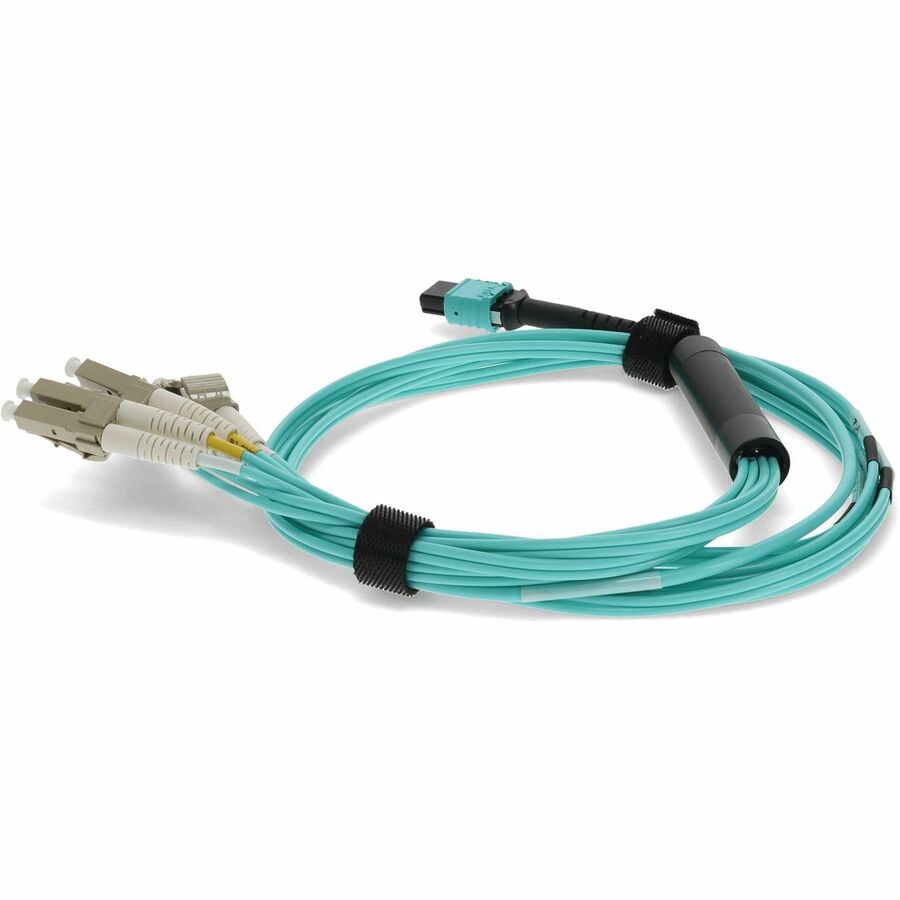 Addon 1M Mpo (Female) To 8Xlc (Male) 8-Strand Aqua Om3 Fiber Fanout Cable