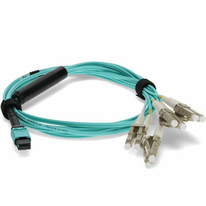 Addon 1M Mpo (Female) To 8Xlc (Male) 8-Strand Aqua Om3 Fiber Fanout Cable