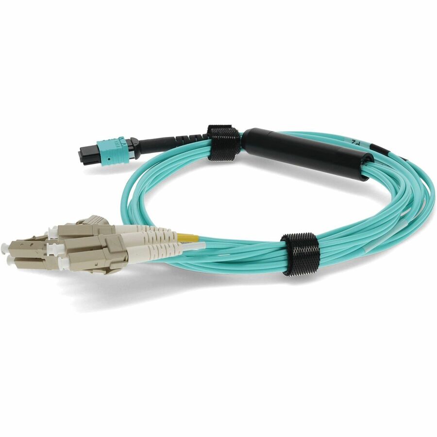 Addon 1M Mpo (Female) To 8Xlc (Male) 8-Strand Aqua Om3 Fiber Fanout Cable