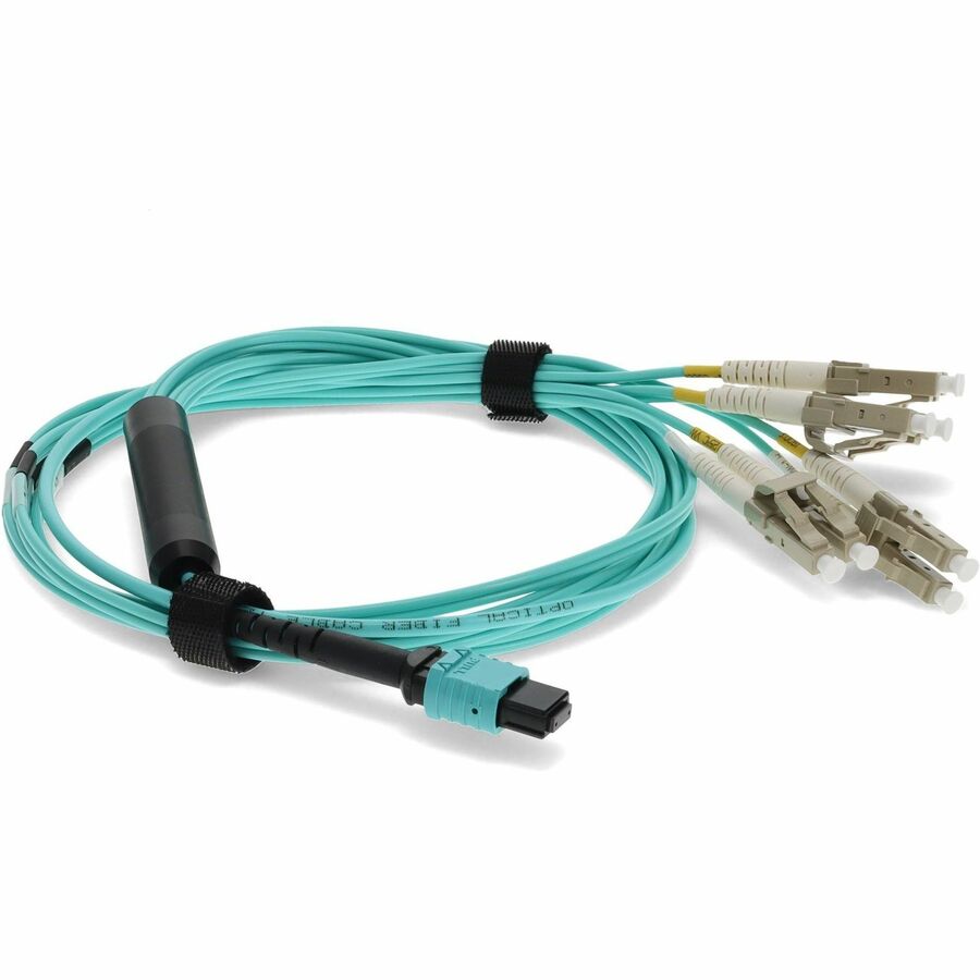 Addon 1M Mpo (Female) To 8Xlc (Male) 8-Strand Aqua Om3 Fiber Fanout Cable