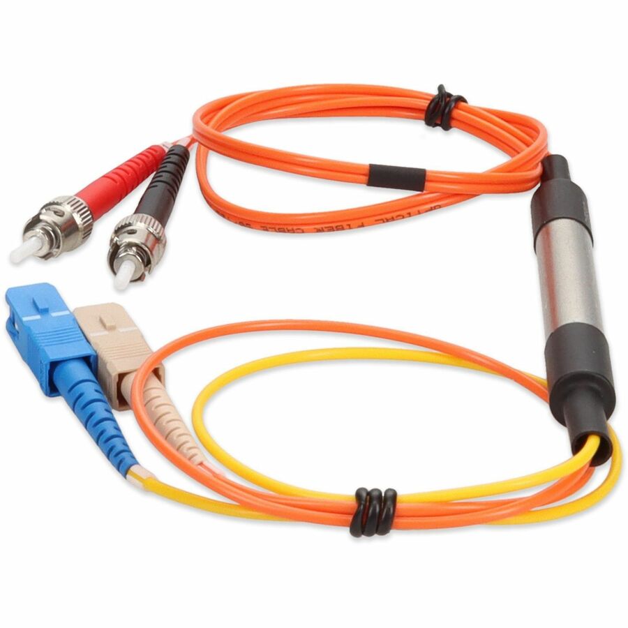 Addon 1M Sc (Male) To St (Male) Orange Om2 & Os1 Duplex Fiber Mode Conditioning Cable