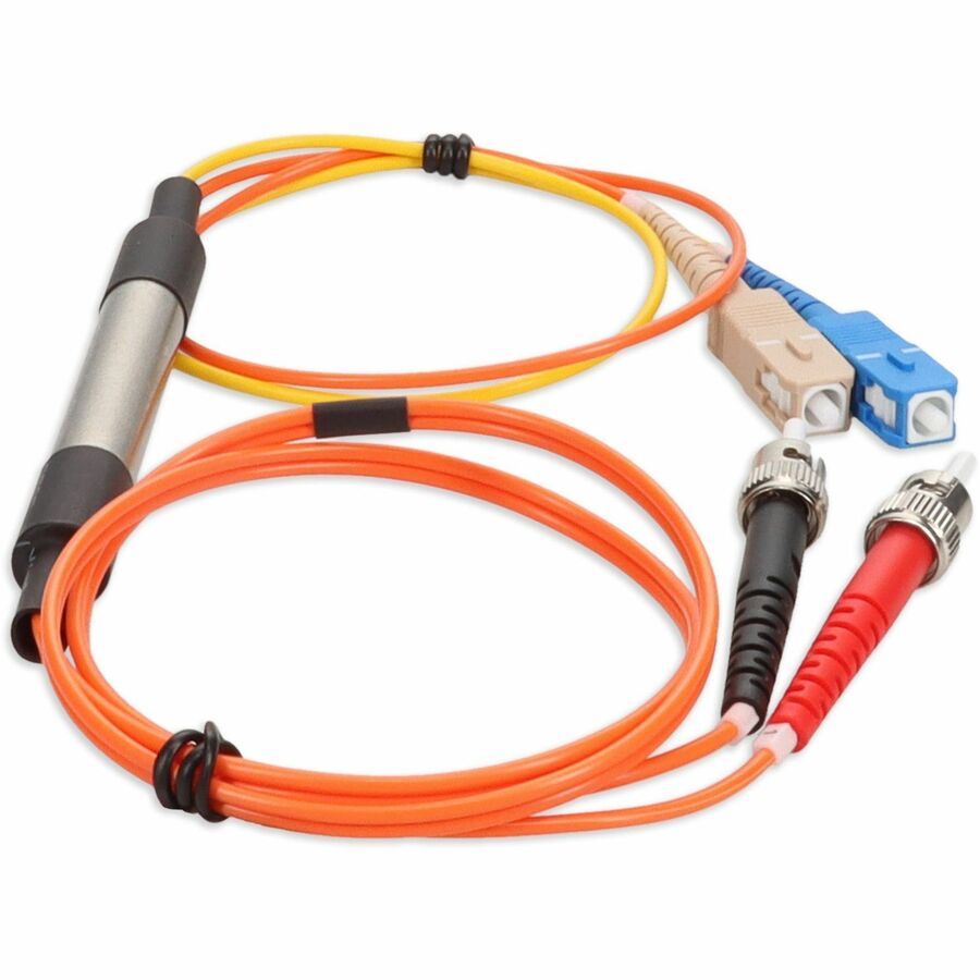 Addon 1M Sc (Male) To St (Male) Orange Om2 & Os1 Duplex Fiber Mode Conditioning Cable