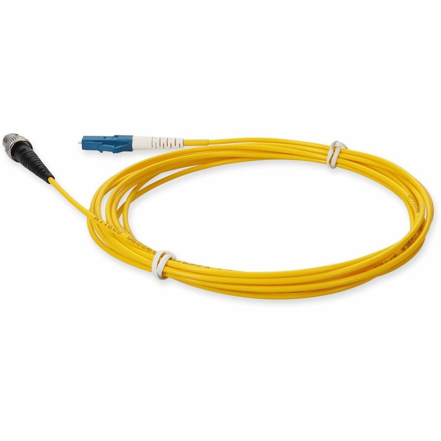 AddOn 2m LC (Male) to ST (Male) Yellow OS2 Simplex Fiber OFNR (Riser-Rated) Patch Cable ADD-ST-LC-2MS9SMF