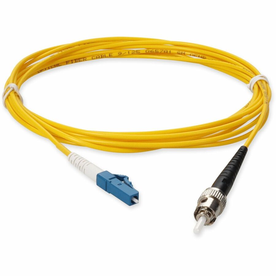 AddOn 2m LC (Male) to ST (Male) Yellow OS2 Simplex Fiber OFNR (Riser-Rated) Patch Cable ADD-ST-LC-2MS9SMF