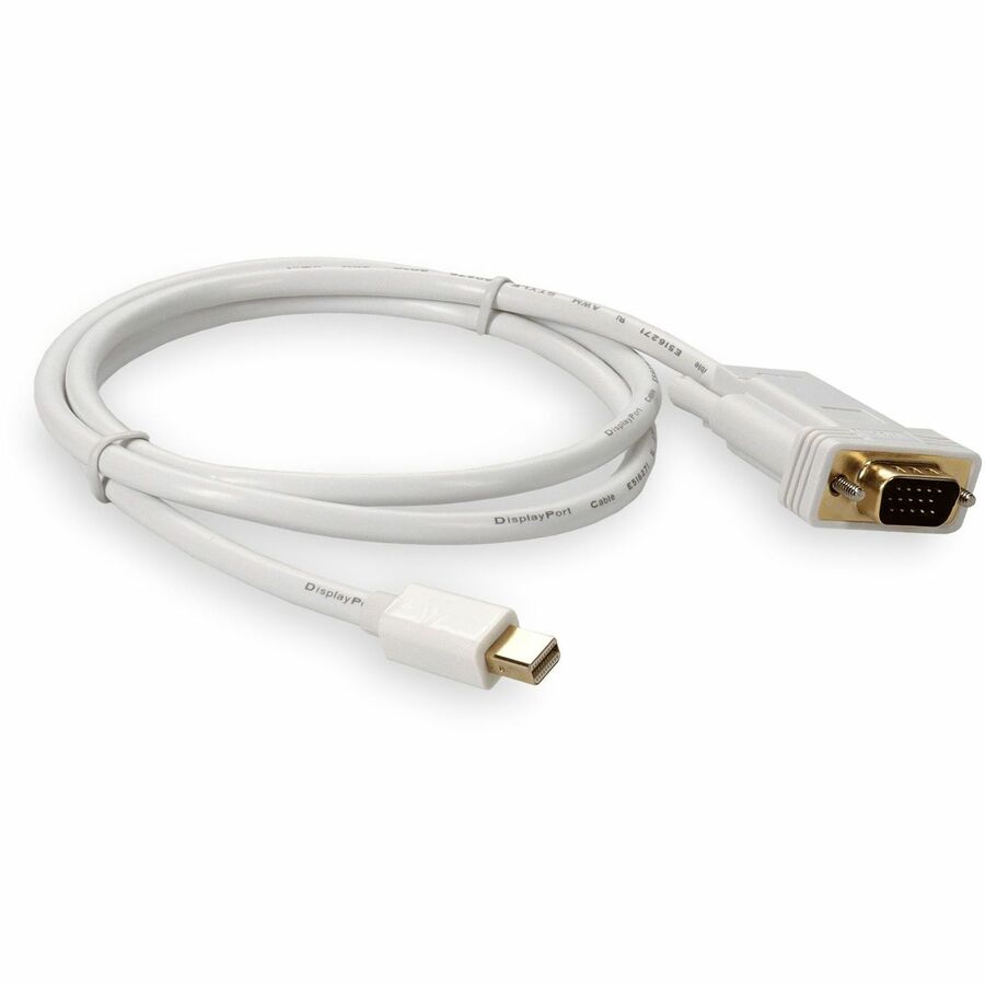 5Pk 3Ft Mini-Displayport 1.1 Male To Vga Male White Cables For Resolution Up To 1920X1200 (Wuxga)